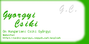gyorgyi csiki business card